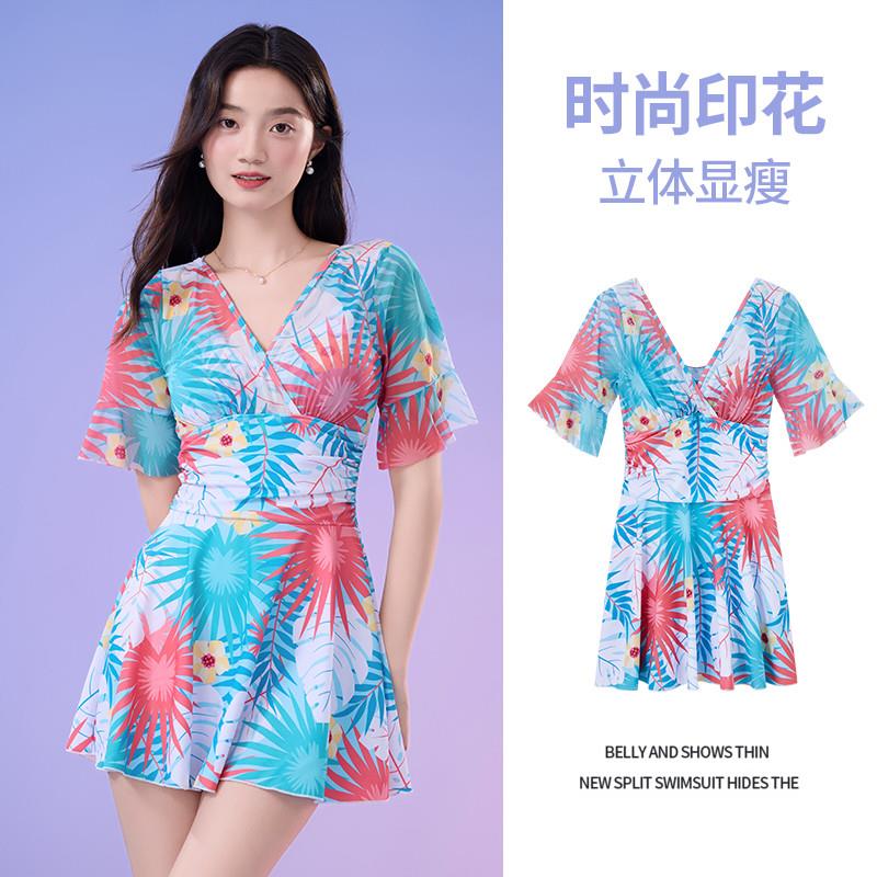 泳衣女款泡温泉高级感2025新款连体大码保守纯欲微胖遮肉绝美成人