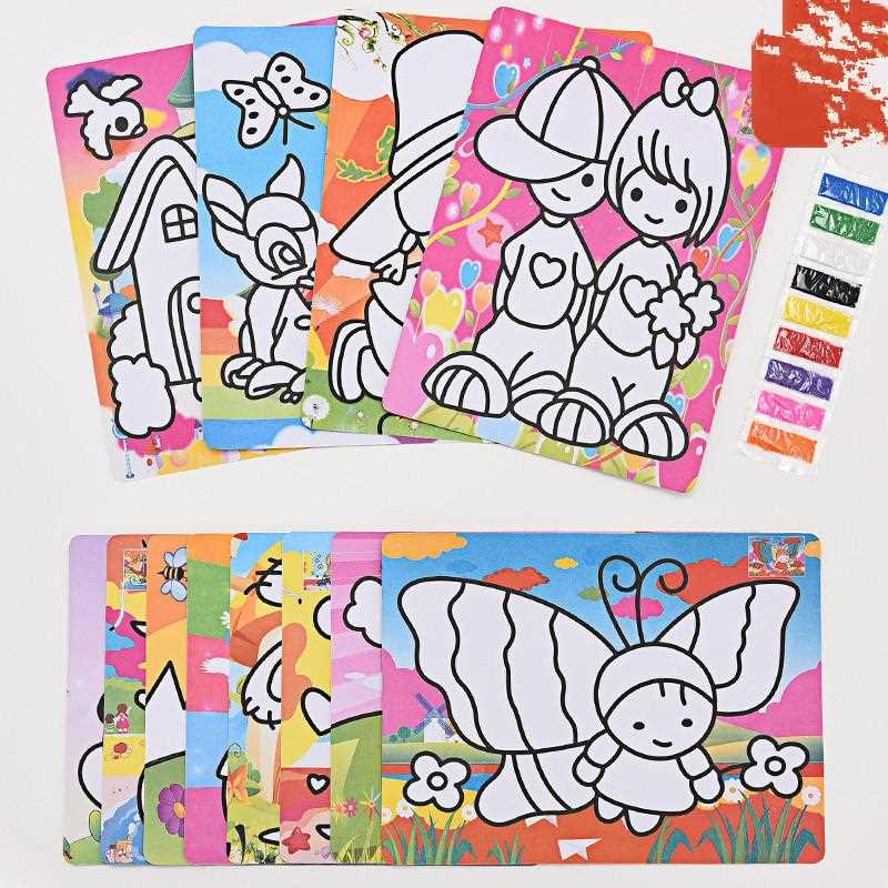 儿特大号童沙画彩童色底手工制作沙画套装益智儿画配砂色彩沙