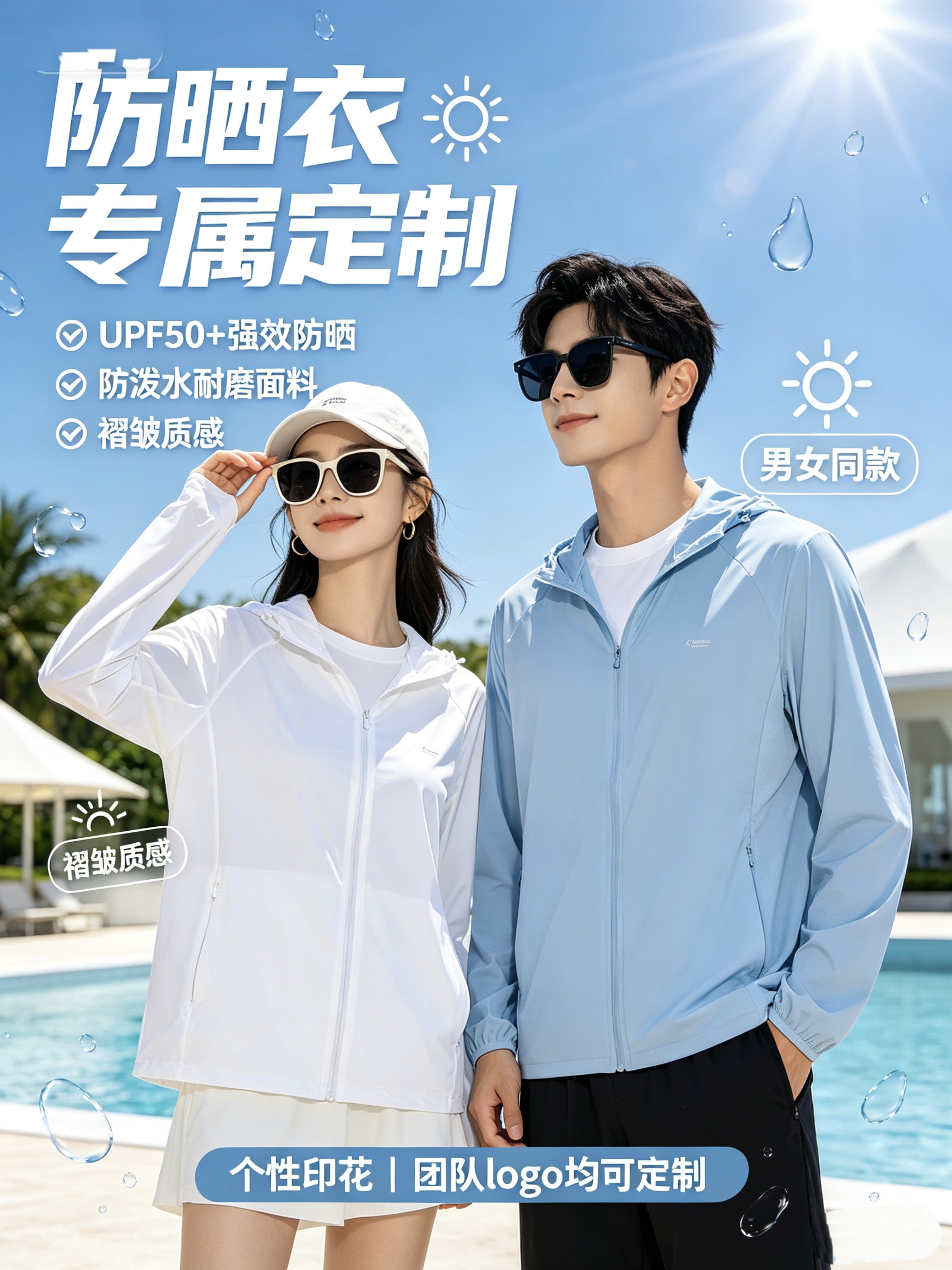 防晒衣定制印字logo户外工作服防紫外线皮肤衣订做团队广告衫