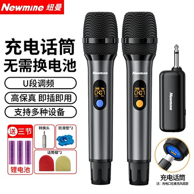 纽曼MC110麦克风无线话筒音响通用专业一拖二u段家庭KTV唱K歌手持