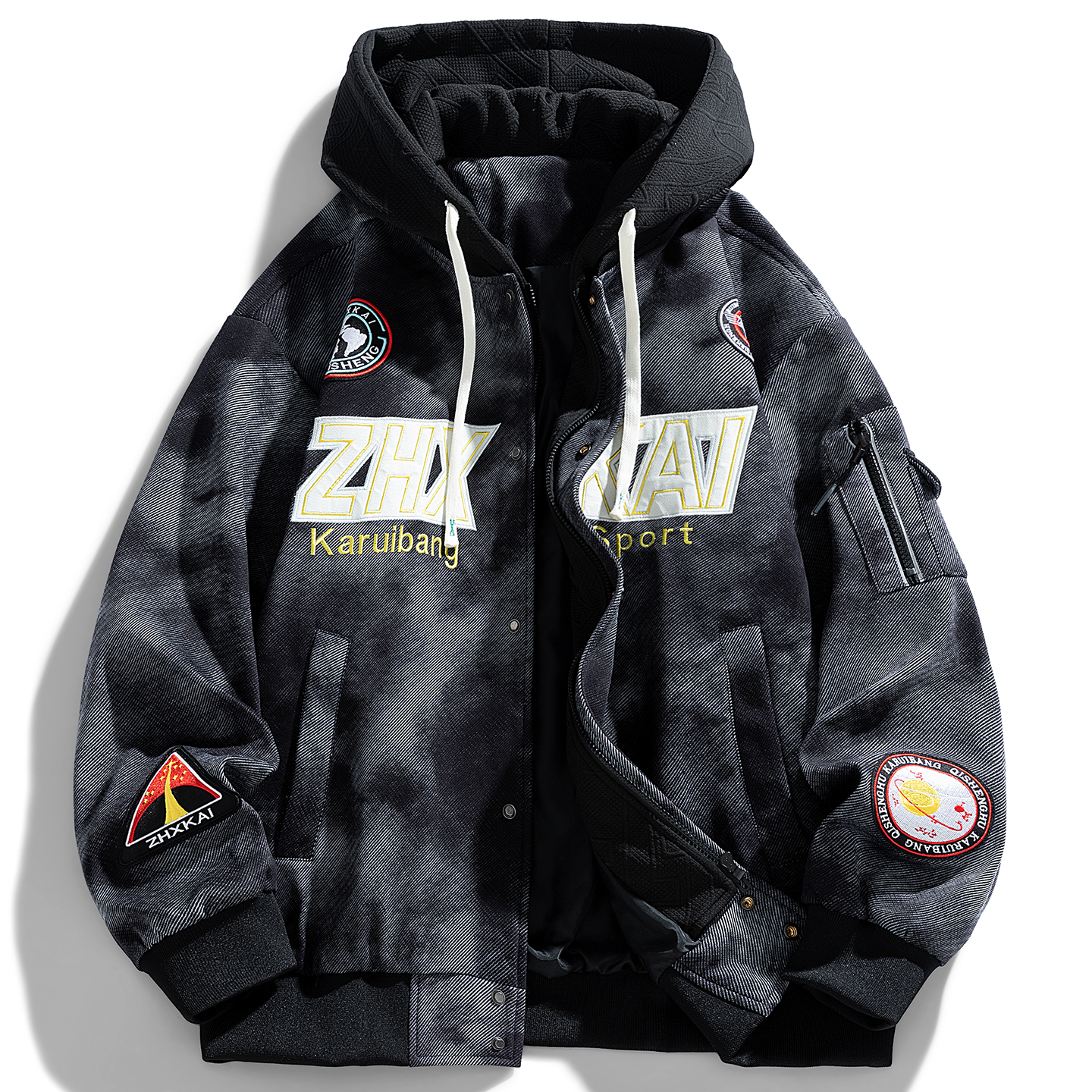 2025新款春秋季帅气夹克情侣款字母印花初中高中外套男士宽松上衣