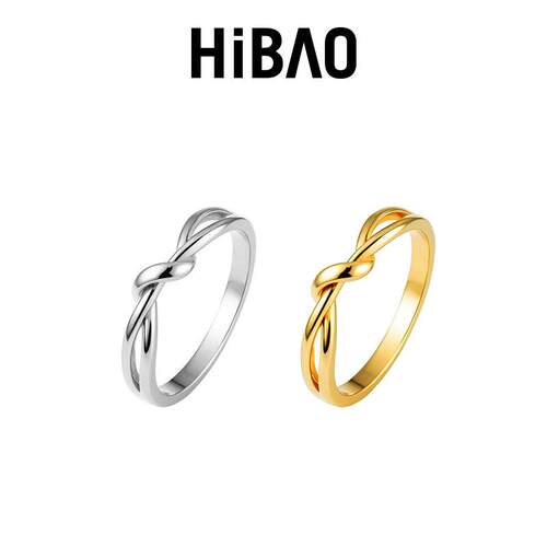 HIBAO喜小宝气质扭结戒指不掉色
