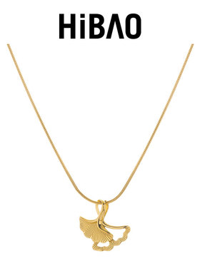 HIBAO喜小宝银杏叶扇形项链女