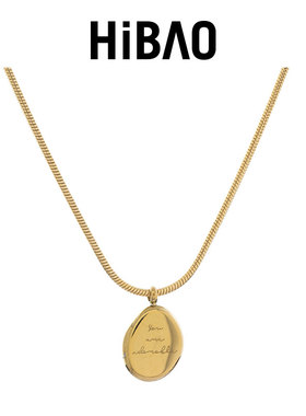 HIBAO喜小宝金色圆牌项链不掉色