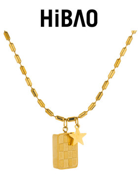 HIBAO喜小宝方块棋盘项链不掉色