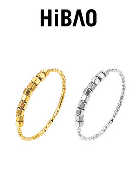 HIBAO喜小宝小方糖碎金子戒指