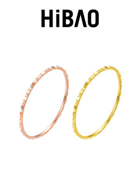 HIBAO喜小宝气质极细小方块戒指