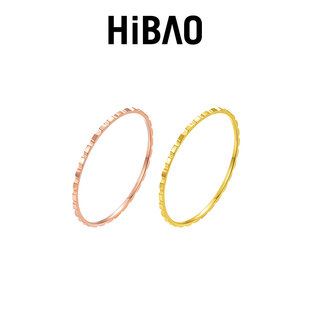 HIBAO喜小宝极细小方块戒指女高级小众气质指环洗手不用摘食指戒