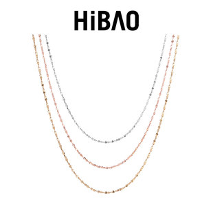 HIBAO喜小宝简约唇形满天星素链项链女玫瑰金锁骨链轻奢链条配饰
