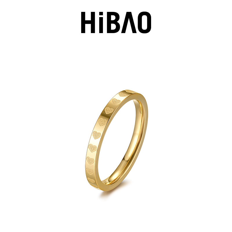 HIBAO喜小宝轻奢爱心戒指不掉色