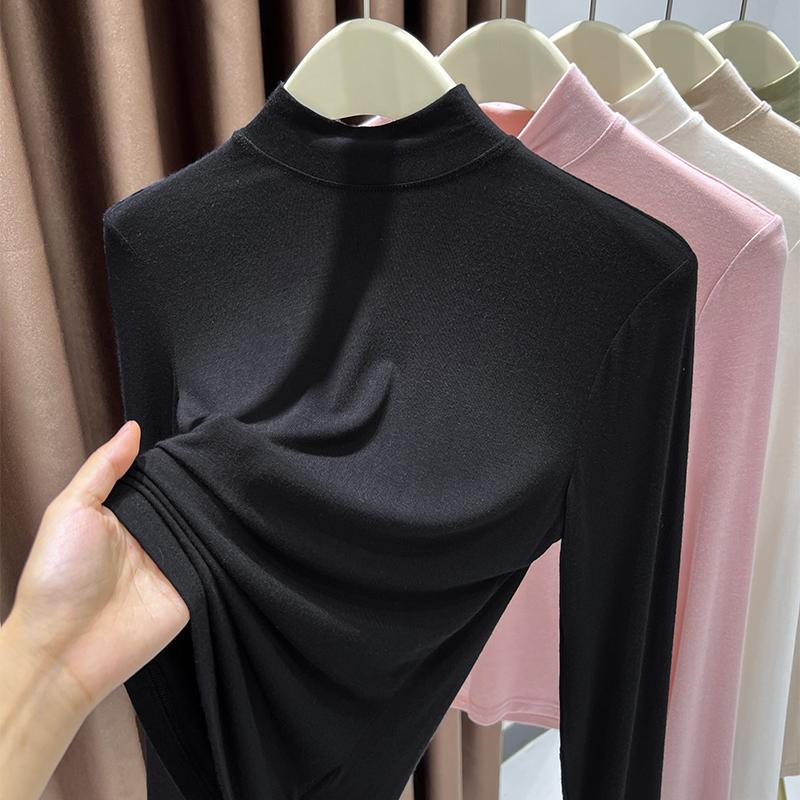 莫代尔立领打底衫2024新款