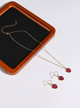 爱心项链夏季甜美ins小众设计感锁骨链心形女轻奢项链耳坠