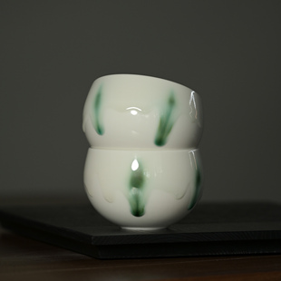窑宝宣 流釉蛋杯 手作拉花杯 奶咖杯 景德镇手工咖啡杯店用出品杯