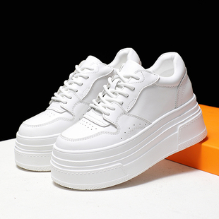 14公分小白鞋女2026春夏季真皮小个子内增高12cm厚底8/10厘米女鞋