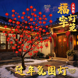 2026新款太阳能小红灯笼串灯户外庭院氛围灯串彩灯过新年挂树装饰