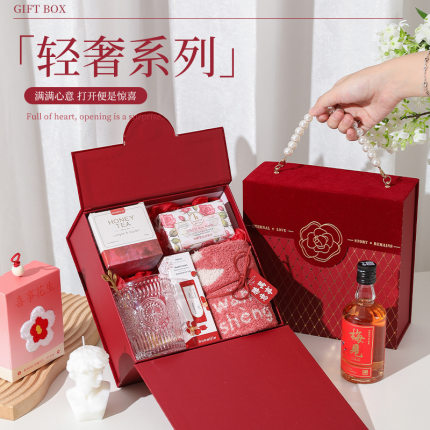 高档实用回礼小礼品婚庆伴手礼成品套装女伴娘山茶花礼盒礼物