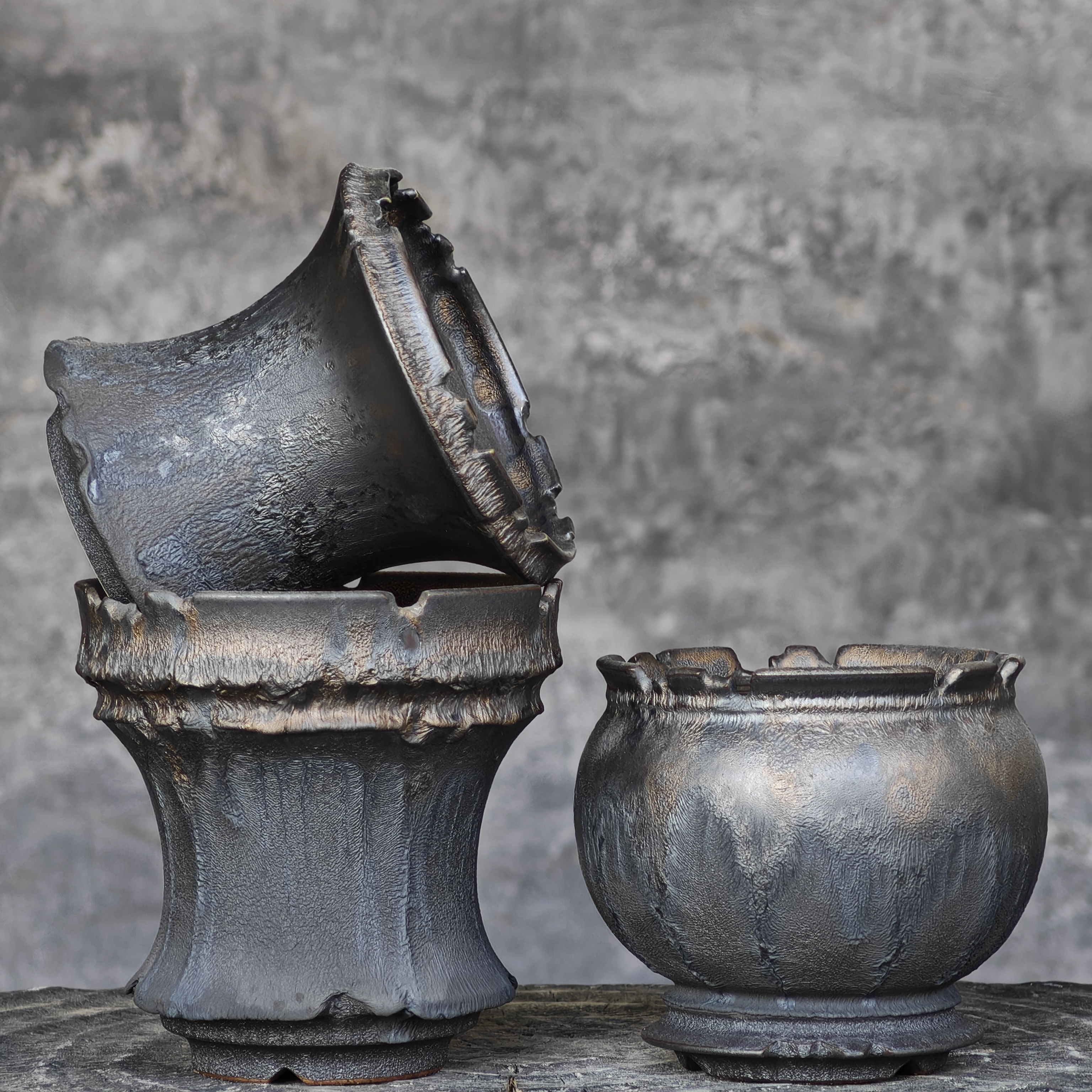 块根种植物小号鎏金全手工景德镇陶瓷盆 多肉仙人球龙舌兰龟甲龙