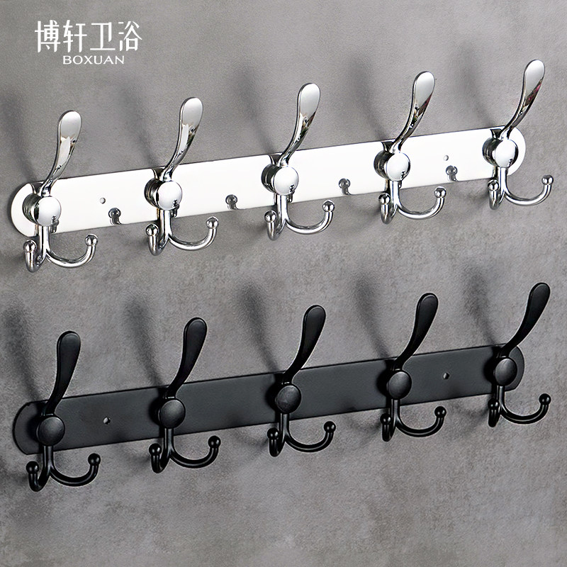 挂钩不锈钢挂衣钩衣服排钩衣帽钩门后墙壁免打孔挂衣架壁挂黑挂勾,家装主材,挂钩/挂衣钩,淘宝优惠券,粉丝福利购,淘宝优惠卷