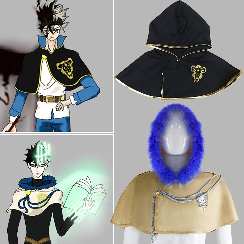 黑色五叶草cos服四叶草斗篷战斗服亚斯塔cosplay 尤诺披风均码