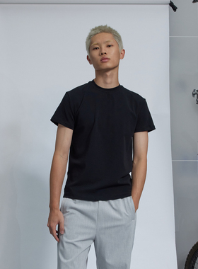 CRICLE CAGE环洞 2023SS 春夏基础纯色刺绣修身圆领百搭短袖T恤