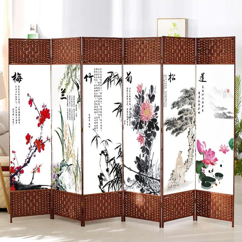 简易屏风隔断客厅遮挡帘可移动折叠挡门挡K床风水招财玄Z关挡板隔