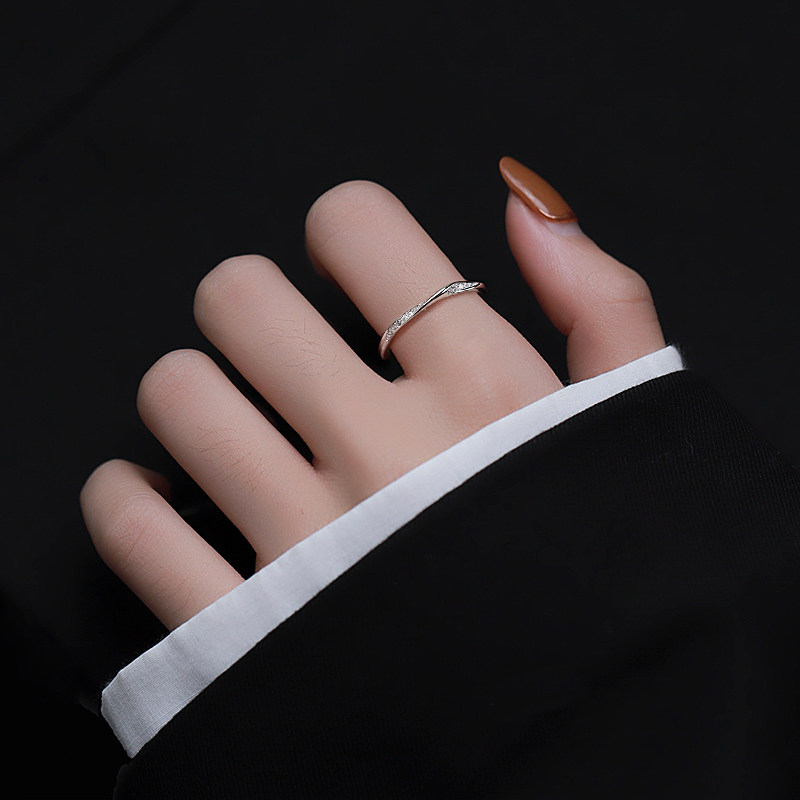 伊灿女水钻开口食指戒指女冷淡风