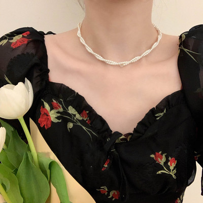 伊灿双层叠戴小米珠项链女