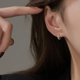 气质水钻耳圈小众设计感高级耳环2025年新款 潮简约复古纯银针耳饰