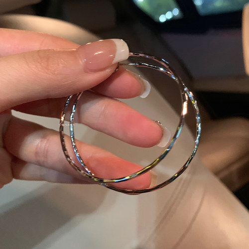 伊灿纯银耳圈女夸张名媛耳夹