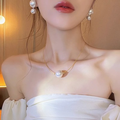 伊灿珍珠女珍珠项链女小众设计感