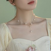 简约满天星珍珠项链女轻奢小众设计感锁骨链2025新款 爆款 气质颈链