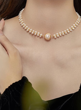 伊灿满天星珍珠项链女夏