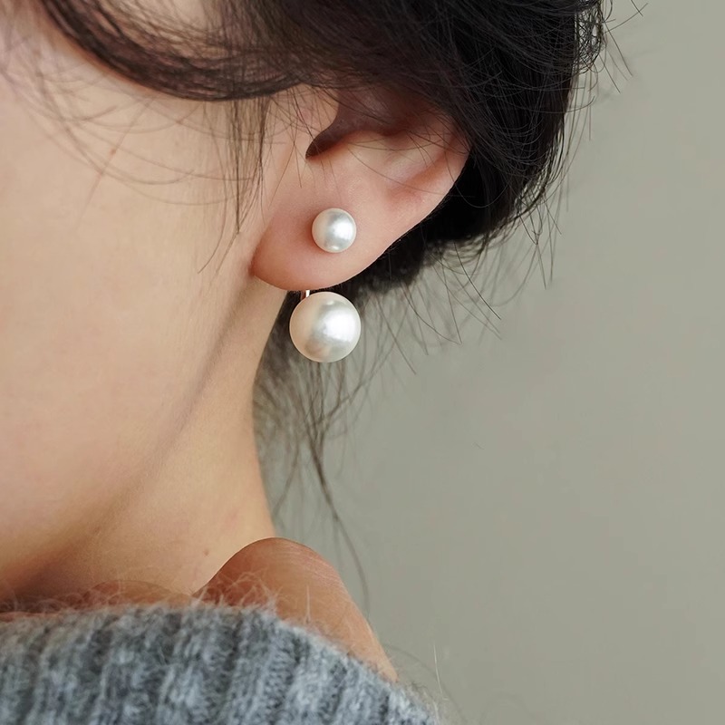 伊灿大珍珠耳钉女纯银小众设计感