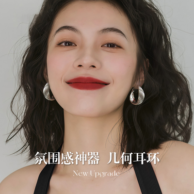 伊灿高级感交叉耳环女纯银