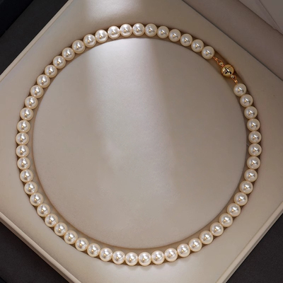 伊灿施家正圆珍珠项链女