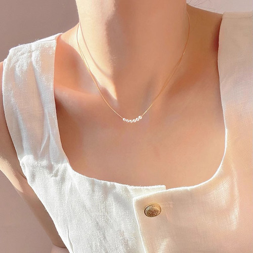 伊灿韩国珍珠项链女小众设计感