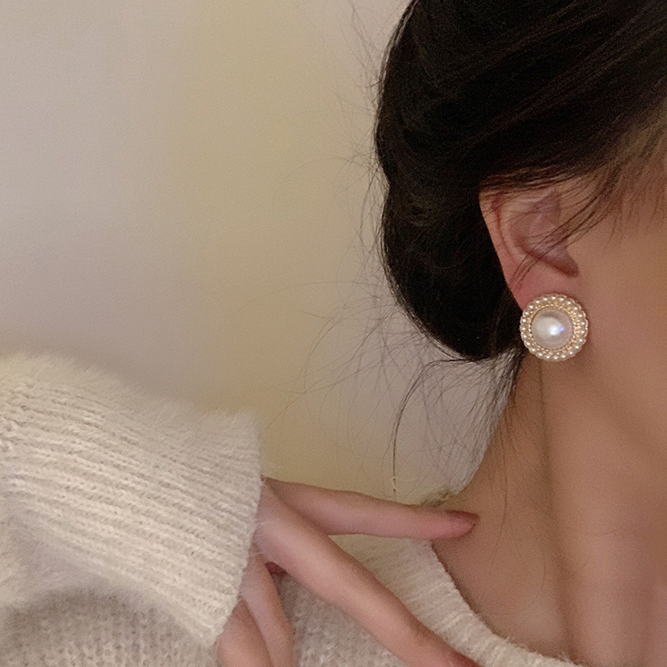 巴洛克珍珠耳钉纯银小众设计感高级复古耳环2025年新款潮个性耳饰