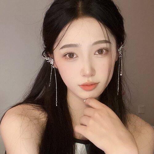 伊灿长款流苏精灵耳骨夹无耳洞