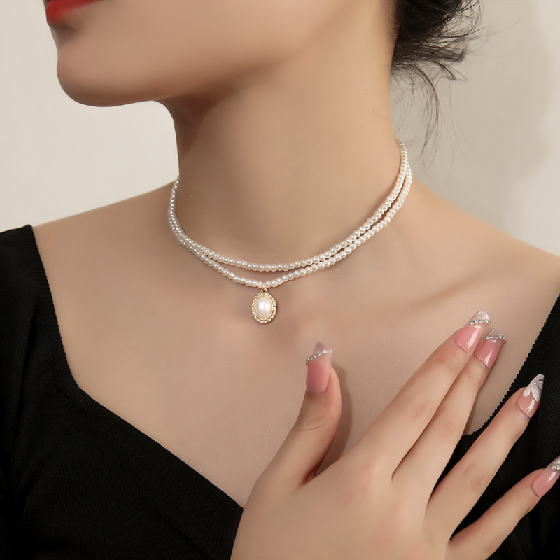 双层珍珠项链2022年新款夏季