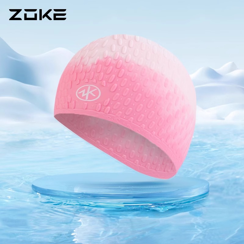 洲克新款渐变泡泡大头围女士泳帽