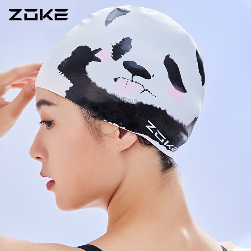 洲克2024新款熊猫硅胶泳帽