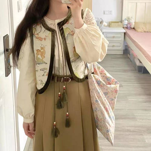 2025新款法式复古提花马甲