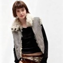 正确版 双面羊羔绒马甲女2025秋冬复古格纹百搭拉链毛毛马夹外套