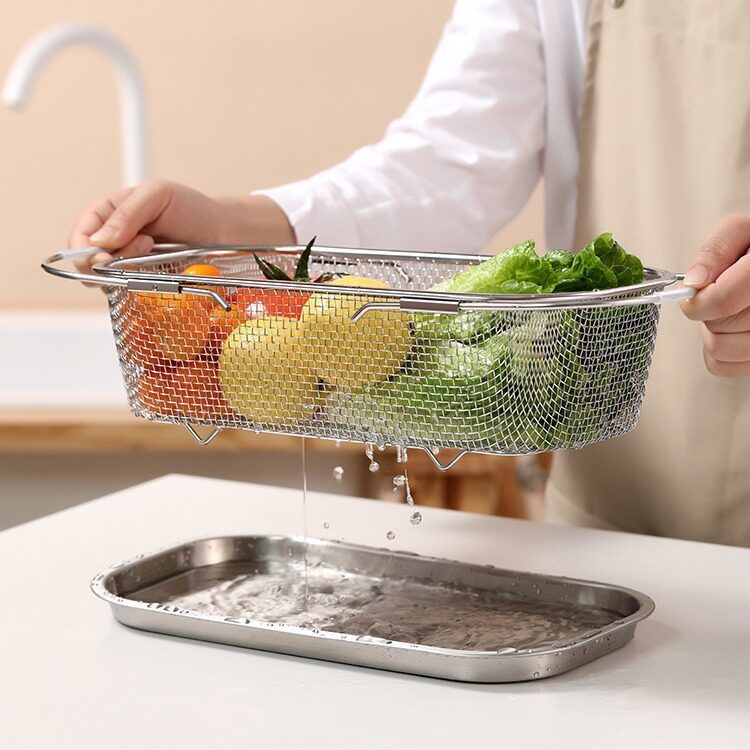 不锈钢水槽沥水篮厨房水池伸缩洗菜盆沥水架多功能餐具碗筷沥水架