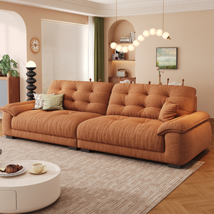 雪尼尔云朵布艺沙发小户型客厅奶油风现代简约2026新款高靠背沙发