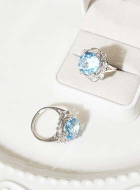 二梦三青【指尖缠绕】银戒指天然石戒圈尾戒水晶蜜蜡绿松石高级感