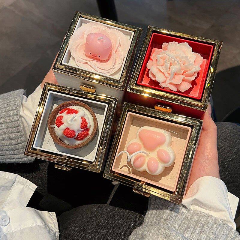 玫瑰花翻转戒指盒 七夕情人节求婚表白创意礼物盒可客制化