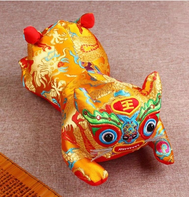 淮阳布老虎 虎头枕老虎公仔满月抓周生肖娃娃玩偶 毛绒玩具平安虎