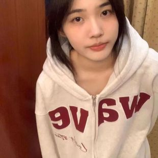 兒童高級(jí)感連帽衛(wèi)衣女童中大童開(kāi)衫 慵懶風(fēng)寬松秋冬加絨加厚外套潮