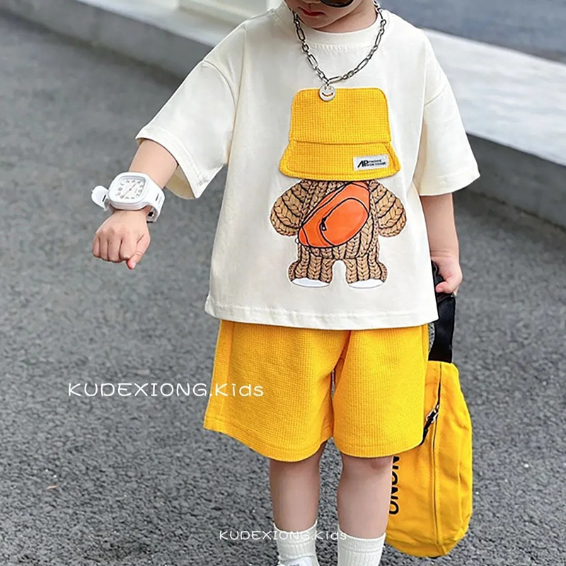 男童夏装套装2023新款儿童夏季帅气短袖小童装男孩宝宝运动衣服潮